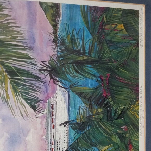 Signed & Numbered Majesty Of The Seas WaterColor by Eileen Seitz - Picture 7 of 9